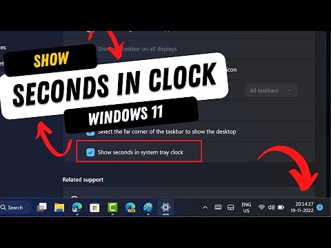 How to Show Seconds in Windows 11 Taskbar Clock | System Tray Clock