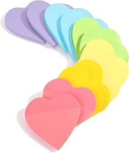 Mr. Pen Heart Shaped Sticky Notes, 12 Pads of 60 Sheets Each, Assorted Pastel Colors, Heart Shaped Note Pads, Ideal for Organization