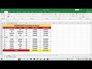 How to use AGGREGATE Function in Excel || AGGREGATE Formula in Excel