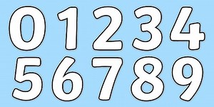 Blank A4 Display Numbers