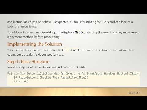 How to Display a MsgBox in VB.NET When No RadioButtons Are Checked