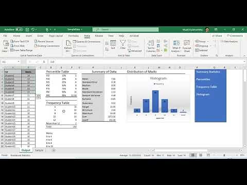 Statistics in Excel Tutorial 1.1. Descriptive Statistics using Microsoft Excel