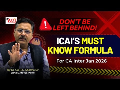 🚨 Don’t Be Left Behind! | ICAI’s Must-Know Formula for CA Inter Jan’26 🎯