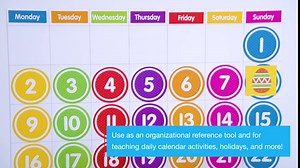 Dowling Magnets Magnet Tools Giant Magnetic Calendar Set, 94 Pieces. Classroom Whiteboard Calendar, Classroom Calendar, Dry Erase Calendar. Item 735025.