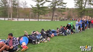 49K views · 153 reactions | 400 members of a seriously awesome youth group just set the world record for the "Longest Human Domino Chain." What world record will YOU set? | RecordSetter | Facebook