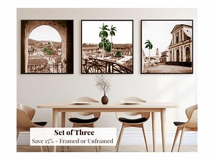 Set of 3 Vintage Cuba Trinidad 1948 Fine Art Travel Photography Touch of Color, Historic Center Views Spanish Architecture Cuban Theme Decor - Etsy
