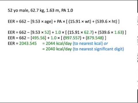 Estimating Energy Needs Using the EER Equation