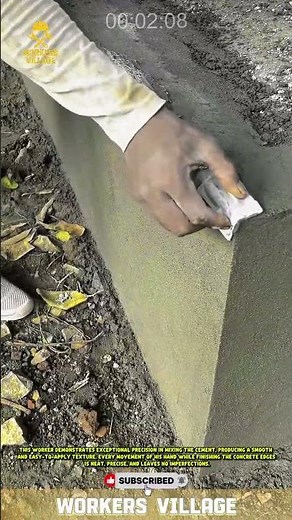 Field Workers' Accuracy in Mixing and Smoothing Concrete Foundations #workersvillage #construction