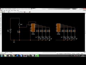 Contador de decadas de 00 a 99 con 74LS90 y diodos led, en simulador livewire