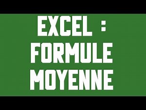 MOYENNE Formule Excel