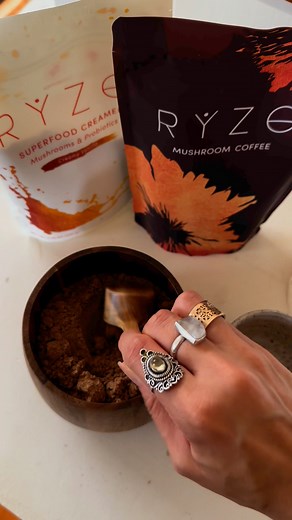 RYZE's Ritual Set elevates coffee into a full experience. Made in the USA, this set contains 2 bags of our Iconic Mushroom Coffee with 6 Adaptogenic Mushrooms paired with a creamy, nutrient-dense probiotic superfood creamer. Including handcrafted essentials made from acacia wood: a storage jar, measuring scoop, and stirring spoon, plus a recipe booklet to inspire new tasty blends. Every detail is designed for a mindful coffee moment that sets you up for the best day. Try now for 25% OFF⬇️ https: