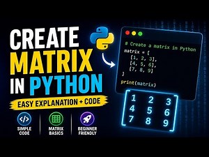 Create Matrix Using Python|Python tutorial|Matrix representation