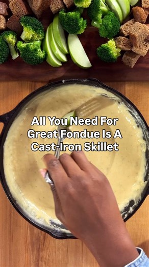 The secret to a perfect fondue night? Smooth, creamy cheese that never stops impressing. Rich, comforting, and endlessly dippable, it’s a crowd-pleaser for any cold evening. Head to the ATK app to join Vallery in the Cooking with Cast Iron Class to get all the tips.https://cooks.io/4pldbLh | Cook's Country
