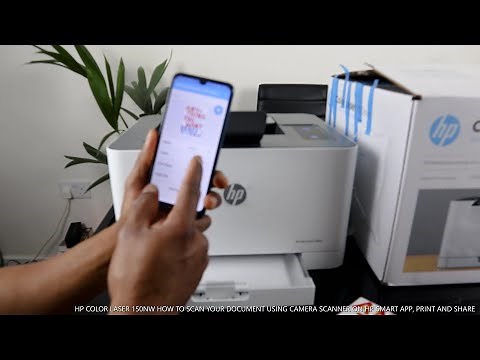 HP COLOR LASER 150NW HOW TO SCAN YOUR DOCUMENT USING CAMERA SCANNER ON HP SMART APP, PRINT AND SHARE