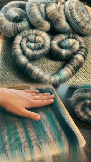 Some fiber into Rolags! Check out the ASMR long version!🧶 #shortsfeed #fiberartist #spinningyarn