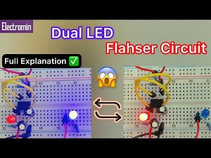 How to build dual LED flasher circuit using ne555 on breadboard #digitalelectronics #ledflasher