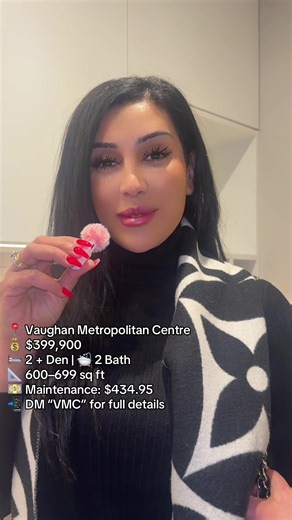 📍Vaughan Metropolitan Centre 💰 $399,900 🛏 2 Den | 🛁 2 Bath 📐 600–699 sq ft ☀️ South-Facing | High Floor 🏙 City Skyline Views 🚇 Steps to Subway 💵 Maintenance: $434.95 🏢 Status: NEW 📦 Occupancy: Vacant ⏰ OFFERS REVIEWED: 📅 January 15, 2026 at 7:00 PM DM “VMC” for full details, floor plans, or to book a private showing. Perfect for first-time buyers, investors, or anyone looking for unbeatable value near transit. #realestate #realtor #vaughan #torontorealestate #forsale