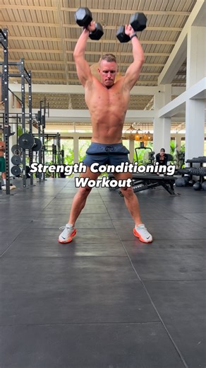 STRENGTH CONDITIONING WORKOUT 🫡 Don’t forget to SAVE 💾 for later 💪 30 min AMRAP ⬇️ 10 x DB Devils Press 20 x DB Walking Lunges 10 x Pull Ups 20 x Wall Balls 10 x Box Jump Burpees You can also add a 1 min break between rounds, but you want to have a consistent pace. Have fun ! 🔥 #fitreels #gymreels #hyroxtraining #hyrox | Peter Day