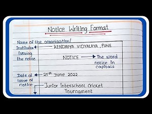 How to Write a Notice | notice writing format | Notice Writing in English