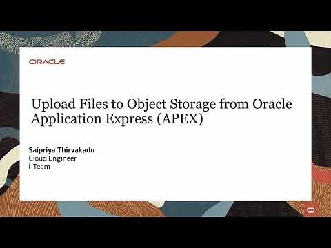 Upload Files to Object Storage from Oracle Application Express (APEX)