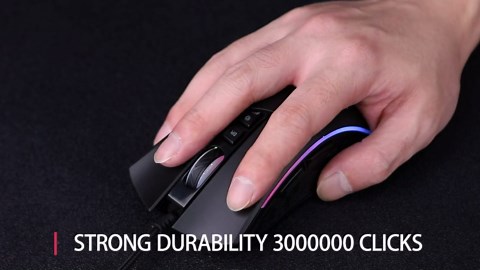 havit RGB Gaming Mouse Wired Programmable Ergonomic USB Mice 4800 Dots Per Inch 7 Buttons & 7 Color Backlit for Laptop PC Gamer Computer Desktop (Black)