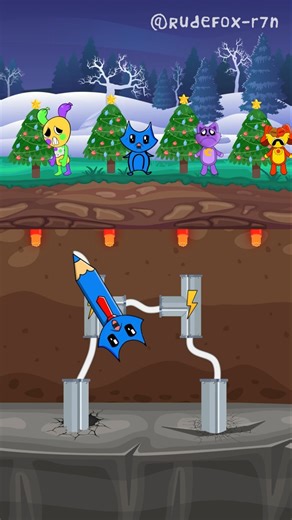 🎄Power Connection Challenge: Lighting the Tree with Catnap, Dogday & Looey #shorts