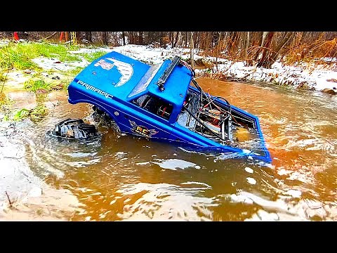 70Lb SUBMARINE! LARGEST ELECTRiC RC TRUCK UNDER WATER - 1/5 Primal RC MEGA v3 | RC ADVENTURES