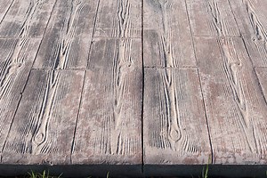 Wood Plank Stamped Concrete Patio