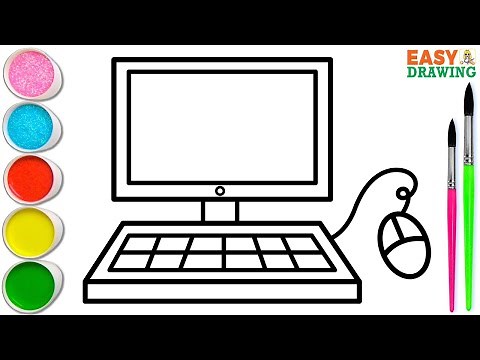 How to Draw a Computer in Easy & Simple Steps | Drawing Tutorials for Beginners