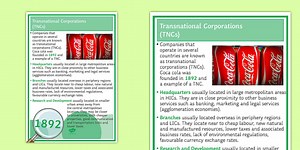 Geography A4 Display Poster: Transnational Corporations