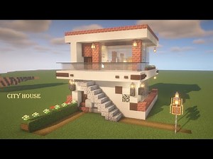 [マイクラ建築]おしゃれで小さなモダンハウスの作り方[Minecraft][tutorial][survival][CityHouse]