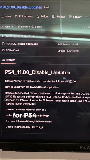 New payload to disable updates for a PS4 11.0