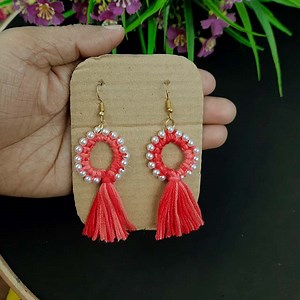 4.3K views · 69 reactions | Quick & Easy Earring Design using yarn | DIY Earrings Making for Beginners | Dian Embroidery | Facebook