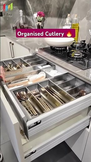 Organized Kitchen Cutlery Drawer | Smart Kitchen Cabinet & Drawer Organization Ideas