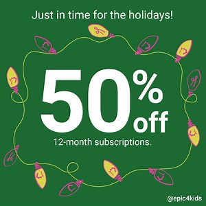 36K views · 100 reactions | Inspire a love of reading with 50% off a year of Epic. Join now and get the best deal of the year! | Epic for Kids | Facebook