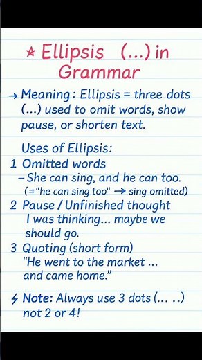 Ellipsis (…) in English Grammar | Easy Explanation