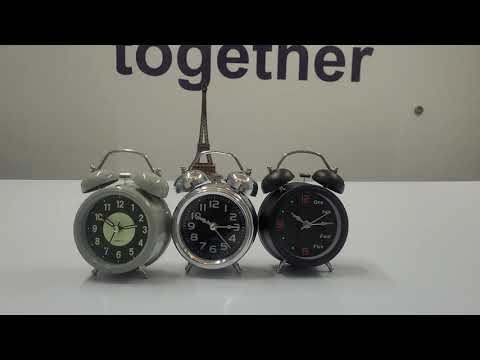 Vintage Classic Twin Bell Alarm Metal Table Clock
