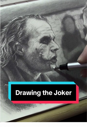 Drawing a scene from The Dark Knight in my sketchbook. #batman #thedarkknight #thejoker #heathledger #sketchbook #artistsoftiktok