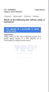 Understanding Utility in Economics | 12th Eco