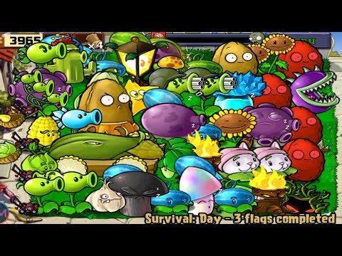 Plants Vs Zombies | Gameplay Survival day | PvZ mod menu Episode 01
