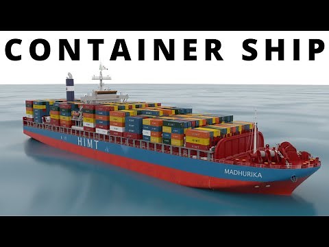Container Ship 3D Animated Explanation | Virtual Tour of the Ship & Cargo Operation in Port
