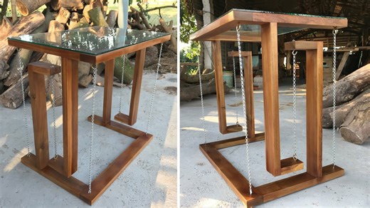 Building an Impossible Floating Wood Table Structure