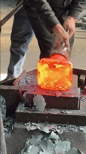 Inside the forging factory The process of forging square steel billet #forging #blacksmith #machine