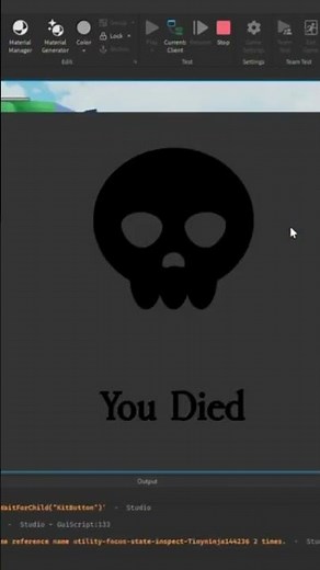 Adding a death screen??? #roblox #robloxgames #robloxstudio