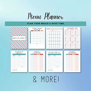 ✨ Printable Menu Planner — 13-Page PDF to Simplify Your Weekly & Monthly Meal Planning! ✨ Take the stress out of “What’s for dinner?” with this easy-to-use printable meal planner! This 13-page PDF helps you stay organized, save money, and plan meals you actually enjoy. Here’s what’s included: 🥗 Weekly Meal Planner – Plan your meals day by day to make grocery shopping and cooking effortless. 📅 Monthly Meal Plan – Get an overview of your meals for the entire month at a glance. 🛒 Grocery List – 