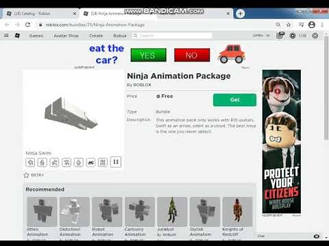 Roblox how to get free ninja animation package