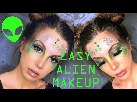 SIMPLE ALIEN MAKEUP | ALIEN COSTUME HALLOWEEN | ALIEN MAKEUP HOW TO | ALIEN MAKEUP TUTORIAL