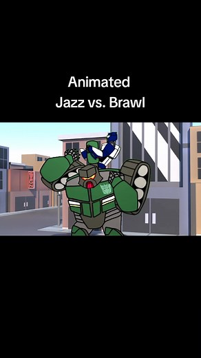 Animated Jazz and Brawl fighting, based on the scene from the 2007 Transformers movie #transformers #brawl #jazz #transformerstok #animation #animated #bayformers