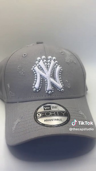 Custom Grey and White NY Yankees Cap for Sale