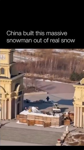Mr Moist on Instagram: "This is awesome ⛄️ Built over ten days, this giant snowman wasn’t made by piling up snow, but carefully carved from one enormous block. Using more than 3,500 cubic meters of snow, the creators slowly shaped it into a smooth, rounded figure. In Harbin’s winter landscape, it’s less a simple snowman and more a temporary monument — showing how patience and craftsmanship can turn something fleeting into something unforgettable."